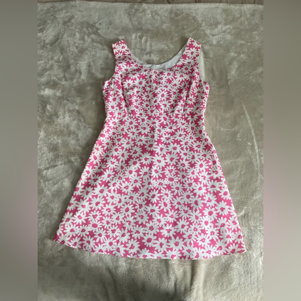 Jill Stuart Pink & White Floral Fit & Flare Dress Size 10